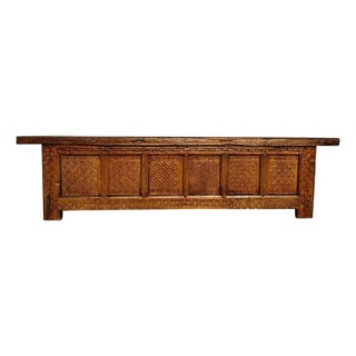 91" Long Hand Carved Poplar 6 Door Sideboard For Sale