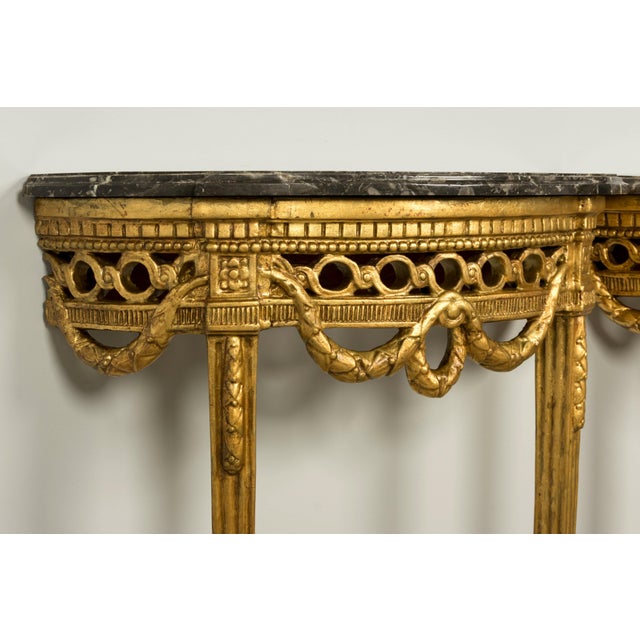 Pair of 18th Century French Louis XVI Giltwood Demilune Tables For Sale - Image 18 of 18