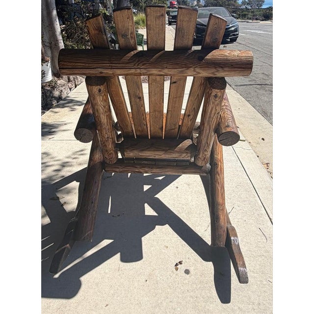 Monumental 20thc Hand Made Pine Log Rocking Chair For Sale In Los Angeles - Image 6 of 7