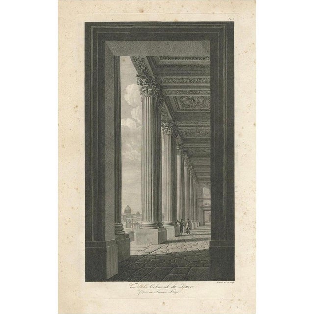 Baltard, View of the Louvre Colonnade, Engraving, 1800 For Sale - Image 10 of 10