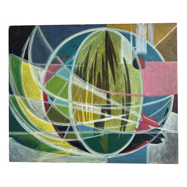 Xavier Albert Fiala, Cercles, Oil on Wood For Sale