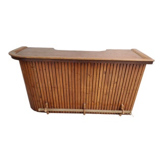 Contemporary Rattan and Rope Wrapped Dry Bar For Sale