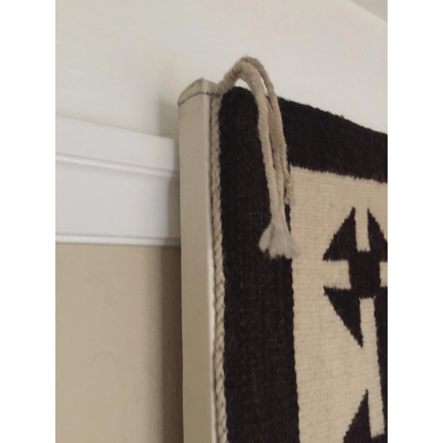 1930s Early 20th Century Vintage Framed Two Grey Hills Navajo Indian Rug, 6.25 X 4.13 Ft For Sale - Image 5 of 13