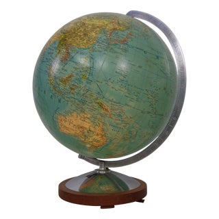 Vintage Illuminated Duo Glass Globe by Paul Oestergaard for Columbus, Germany, 1950s For Sale