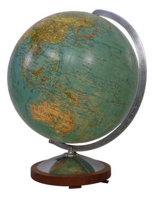 Vintage Illuminated Duo Glass Globe by Paul Oestergaard for Columbus, Germany, 1950s