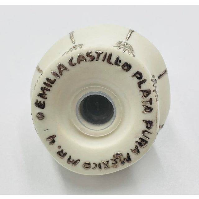 1980s Pure Silver & Porcelain Cat Salt and Pepper Set by Emilia Castillo For Sale - Image 17 of 18