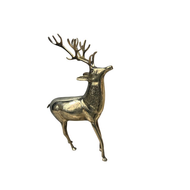 Vintage Brass Deer Figurine For Sale - Image 9 of 14