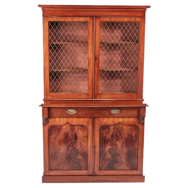 Antique William IV Mahogany Bookcase For Sale
