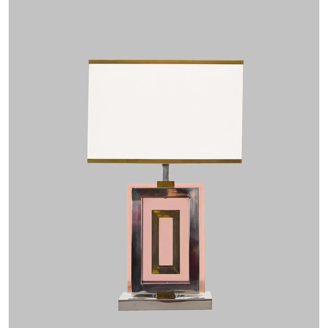 Romeo Rega Table Lamp in Acrylic Glass, Chrome and Brass by Romeo Rega, Italy, 1970s For Sale - Image 4 of 18