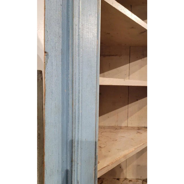 Wood 18thc Original Powder Blue Corner Cupboard For Sale - Image 7 of 12