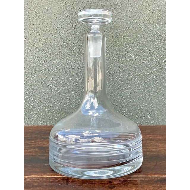 Late 20th Century Vintage Etched Glass Decanter With Stopper For Sale - Image 5 of 11