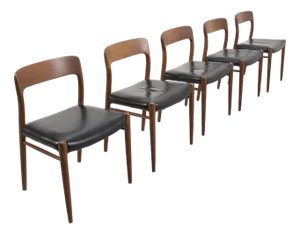 Dining Chairs by Niels Møller, Set of 5