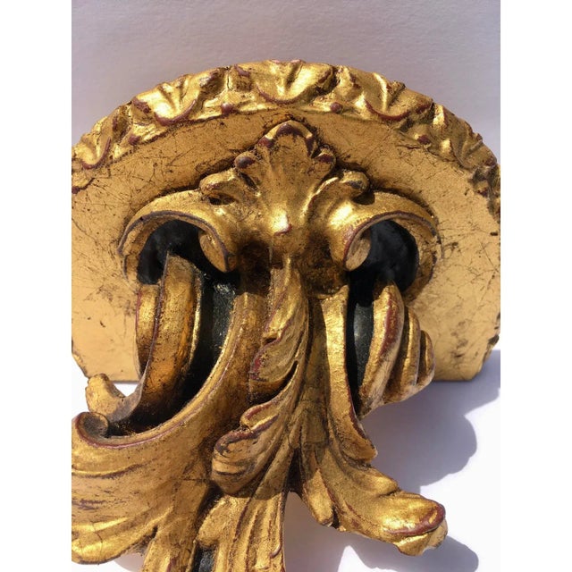 1990s Hollywood Regency Style Gilt Scrolled Wall Bracket Shelf For Sale - Image 5 of 7