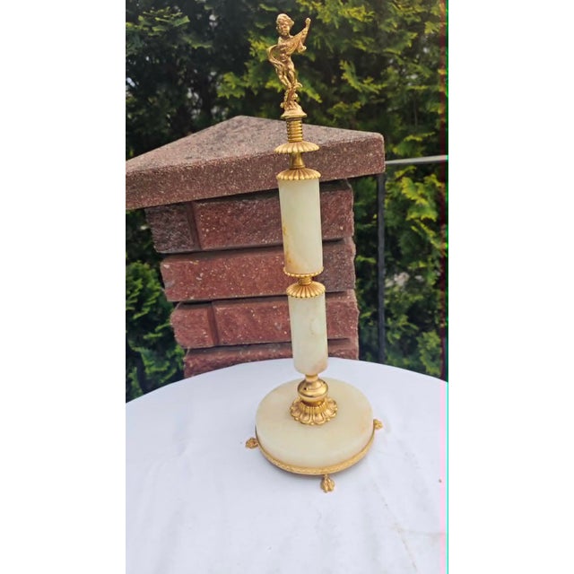 Brass Onyx Column, 1950s For Sale - Image 6 of 9