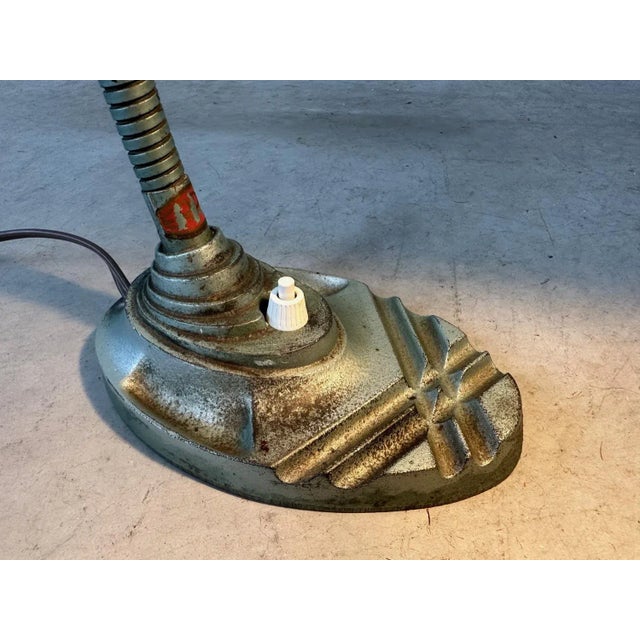 Metal Vintage Industrial Art Deco Lamp from Erpe For Sale - Image 7 of 10