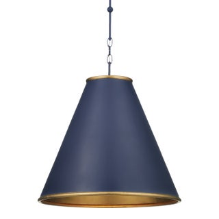 Currey & Company Pierrepont Large Blue Pendant For Sale