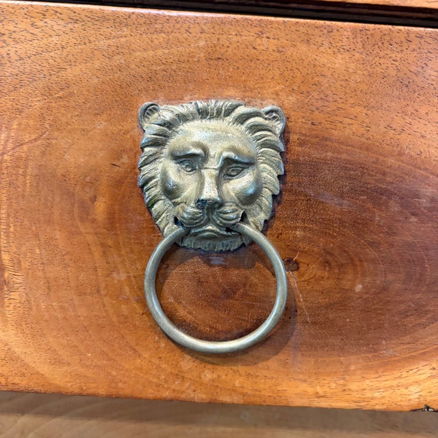 19th Century French Walnut Chest of Drawers With Lion Pulls For Sale - Image 4 of 7