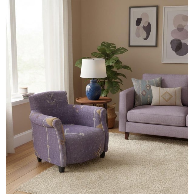 Hand-Tailored Moroccan Sabra Silk Club Chair For Sale - Image 11 of 11