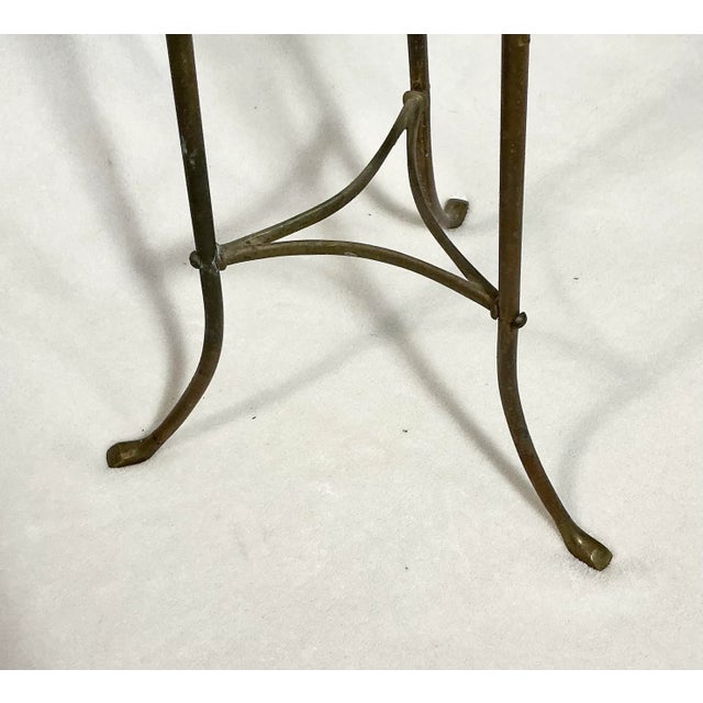 Metal 1940s Brass Two-Tiered Tower Swivel Plant/Cake Display Stand Free Standing Tripod Base For Sale - Image 7 of 12