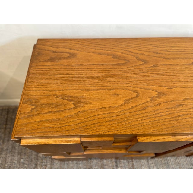 1970s 1970s Vintage Lane Brutalist Wood Dresser Credenza For Sale - Image 5 of 12