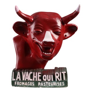Art Deco The Laughing Cow Advertising Sculpture from Novita, France, 1920s For Sale