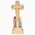 Curated for its artistic value, the Antique French Religious Giltwood Crucifix with Polychrome Plaster Figures is a...