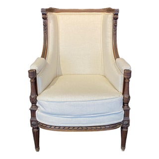 French Louis XVI Armchair With Exceptional Carving For Sale