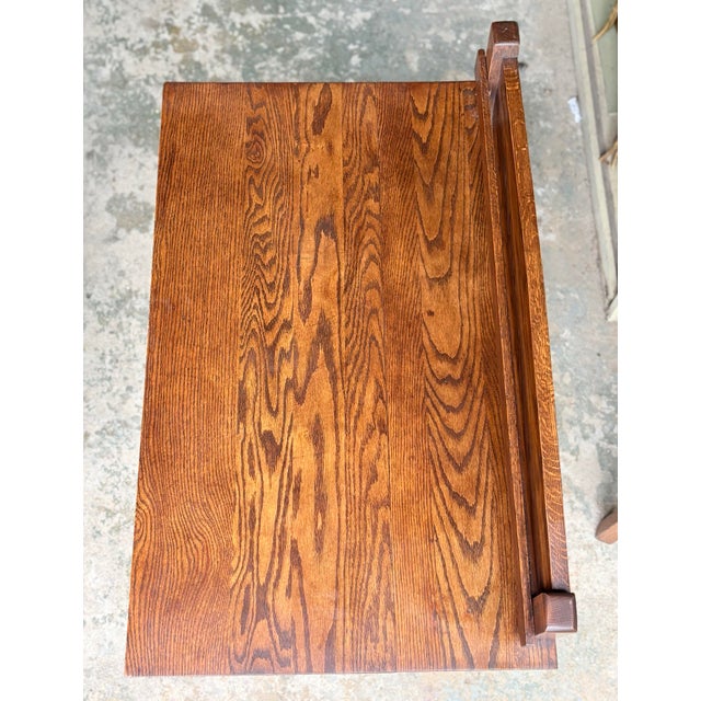 1910s Early 20th Century Stickley Brothers Style Mission Oak Postcard Desk For Sale - Image 5 of 12