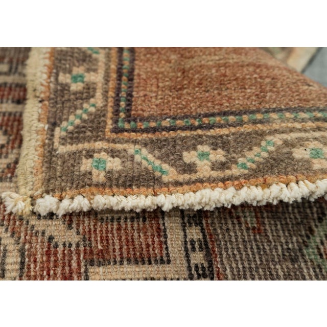 Turkish Mini Rug Oriental Hand Knotted Vintage Rug 1'9" x 3'7" #21157 For Sale In Houston - Image 6 of 8