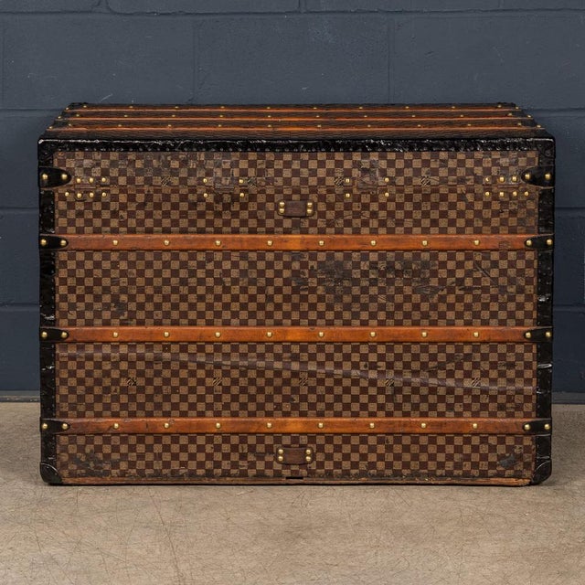 1900 - 1909 Antique Malle Haute Trunk in Damier Canvas by Louis Vuitton for Louis Vuitton, France, 1900s For Sale - Image 5 of 18