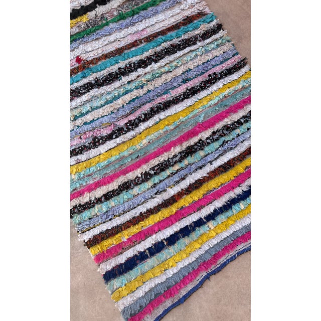 1980s Moroccan Colorful Vintage Rug - 3'5" X 6'5" Ft For Sale - Image 4 of 9
