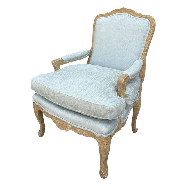 French 18th C Style Dennis & Leen Fauteuil Arm Chair 1 of 2 For Sale - Image 3 of 7