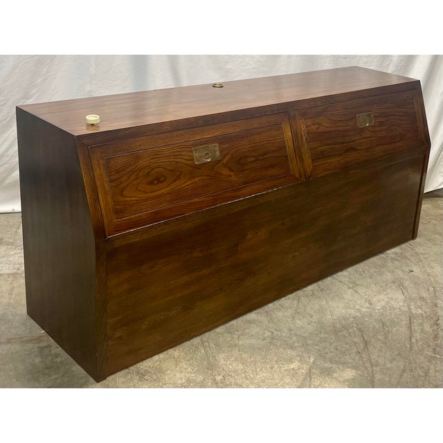 Vintage Henredon Scene One Collection Campaign Style Modular Queen Size