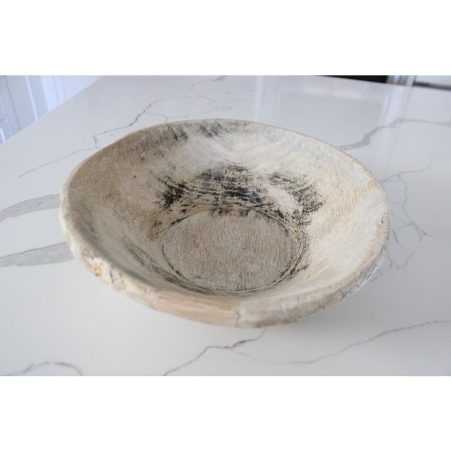 Antique Distressed Bleached Dough/Grain Bowl For Sale In Los Angeles - Image 6 of 6