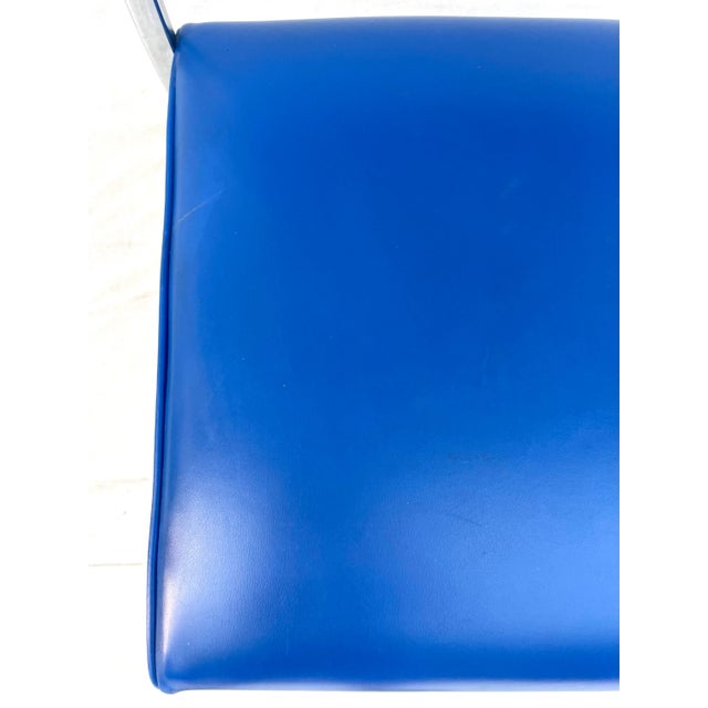 Blue Vintage Bright Blue and Steel Modern Chair For Sale - Image 8 of 12