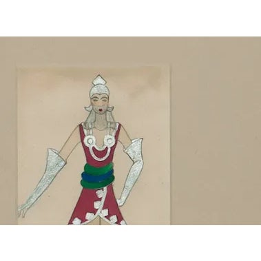 Elegant theatrical portrait of a lady in costume!~ Art 4" x 7 1/2" Frame 11 1/4" x 15 1/4"