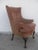 English Vintage Wingback Upholstered Armchair For Sale - Image 3 of 11