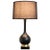 American Mid-Century Black Ceramic Table Lamp With Brass and Wood Base, 1960s For Sale - Image 10 of 10
