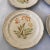 1970's Floral design ,set of 4 dinner plates 10.5"D , Makers mark reads "The Classics Hearthside Hand Painted Stoneware,...
