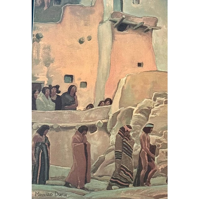 1980s Maynard Dixon 1981 Framed Museum Exhibition Poster Southwestern Pueblo Art-Boho For Sale - Image 5 of 11
