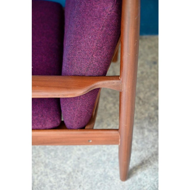Maroon Scandinavian Danish Lounge Chair from Grete Jalk, 1960s For Sale - Image 8 of 18