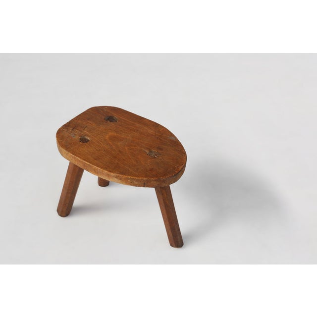 Rustic Wooden Tripod Stool, France, 1920s For Sale - Image 11 of 11