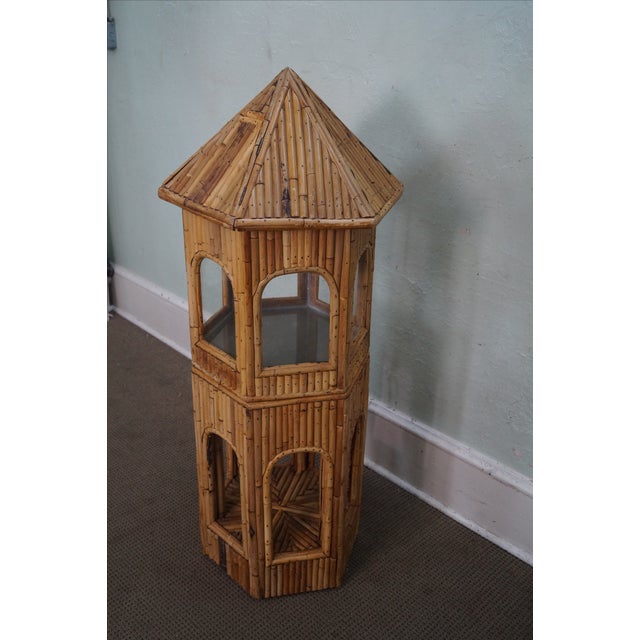 Vintage Rattan Bamboo Terrarium Display Chairish