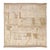 Modern Boho Chic Moroccan Style Handmade Abstract Beige Square Wool Rug For Sale