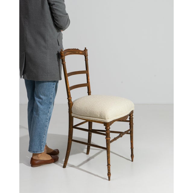 19th Century Napoleon III Chiavari Chair With Upholstered Seat For Sale - Image 10 of 12