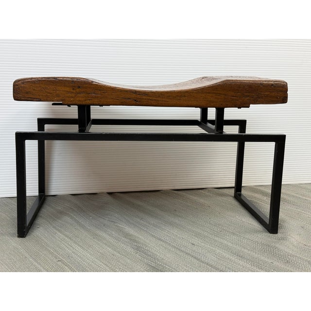 Rustic Live Edge + Contoured Bench Seat For Sale In San Francisco - Image 6 of 12