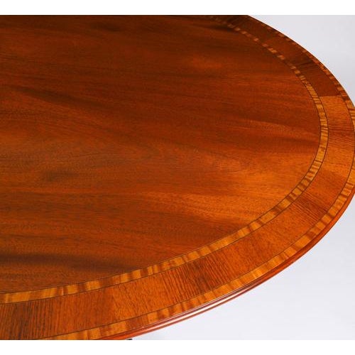 Brown Vintage Oval Mahogany Tilt Top Dining Table by William Tillman, 1980s For Sale - Image 8 of 18