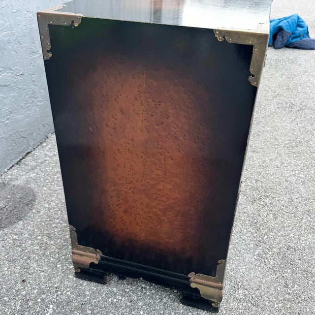 Mid 20th Century Vintage Chinese Burlwood and Brass Dresser For Sale - Image 5 of 10