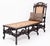 Late 19th-C. English Anglo-Indian Style Carved Oak & Cane Chaise For Sale