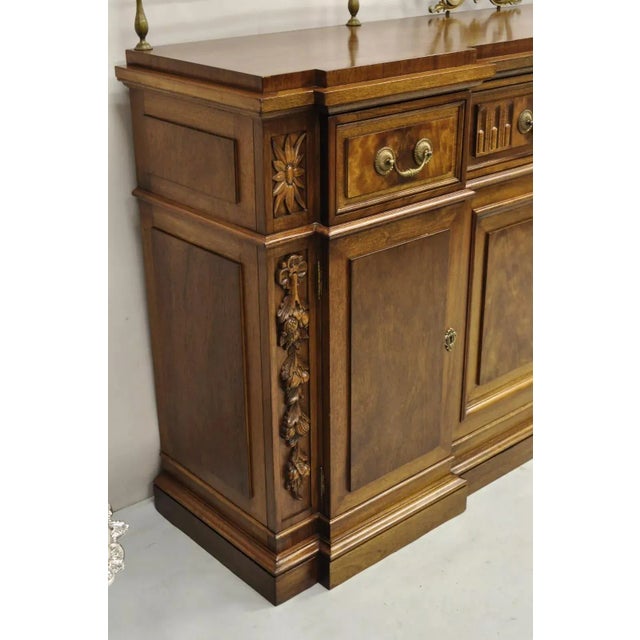 Wood Karges French Neoclassical Style Mahogany Buffet Sideboard W/ Brass Urn Gallery For Sale - Image 7 of 11